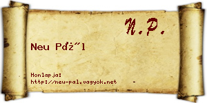 Neu Pál névjegykártya
