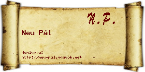 Neu Pál névjegykártya